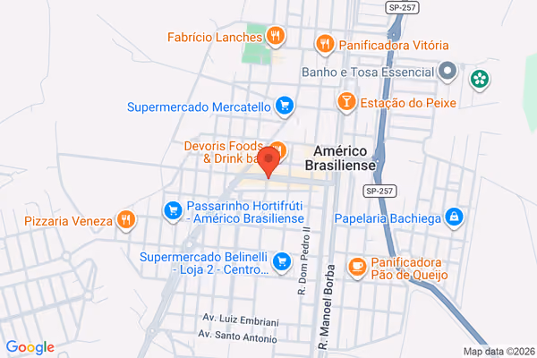 Mapa da localização - Américo Brasiliense