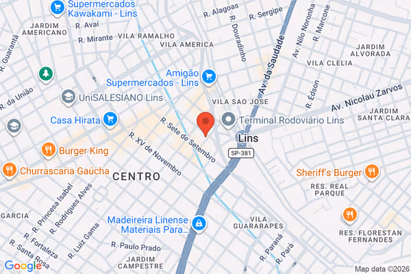Mapa da localização - Lins