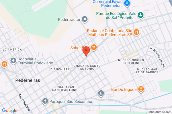 Mapa da localização - Pederneiras