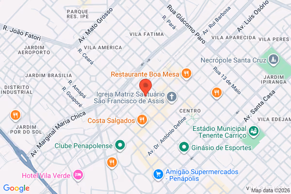 Mapa da localização - Penápolis