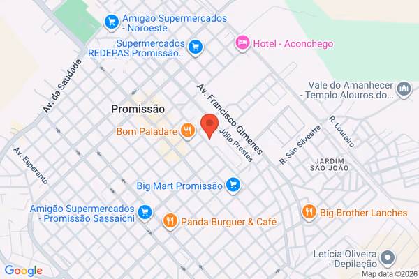 Mapa da localização - Promissão